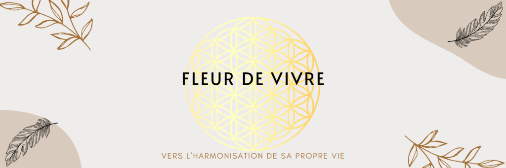 Bannière fleur de vivre : vers l'harmonisation de sa propre vie (slogan)